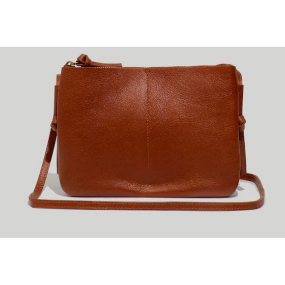Madewell Handbags - Madewell The Knotted Brown Leather Crossbody Purse Pockets Slim Classic Bag Zip